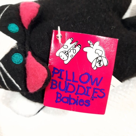 NEW Vintage Pillow Buddies Babies plush Tobie cat Kitty black white Crown Crafts - Picture 3 of 6